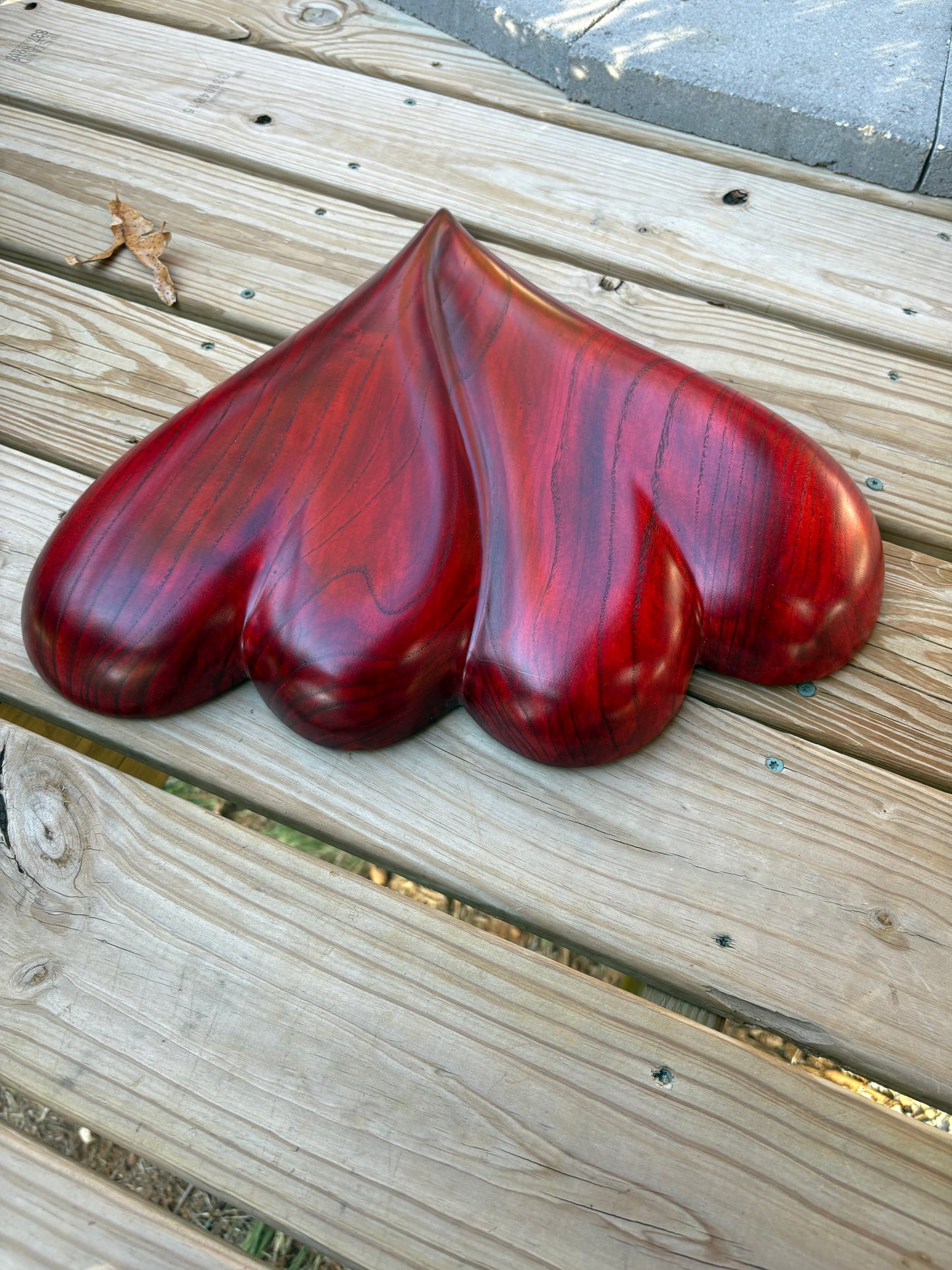 Large RED Wedding Two Become One Double 3D Heart Sculpture Anniversaries gift 20th anniversary wooden Art birthday gift Mother’s Day gift Wooden heart