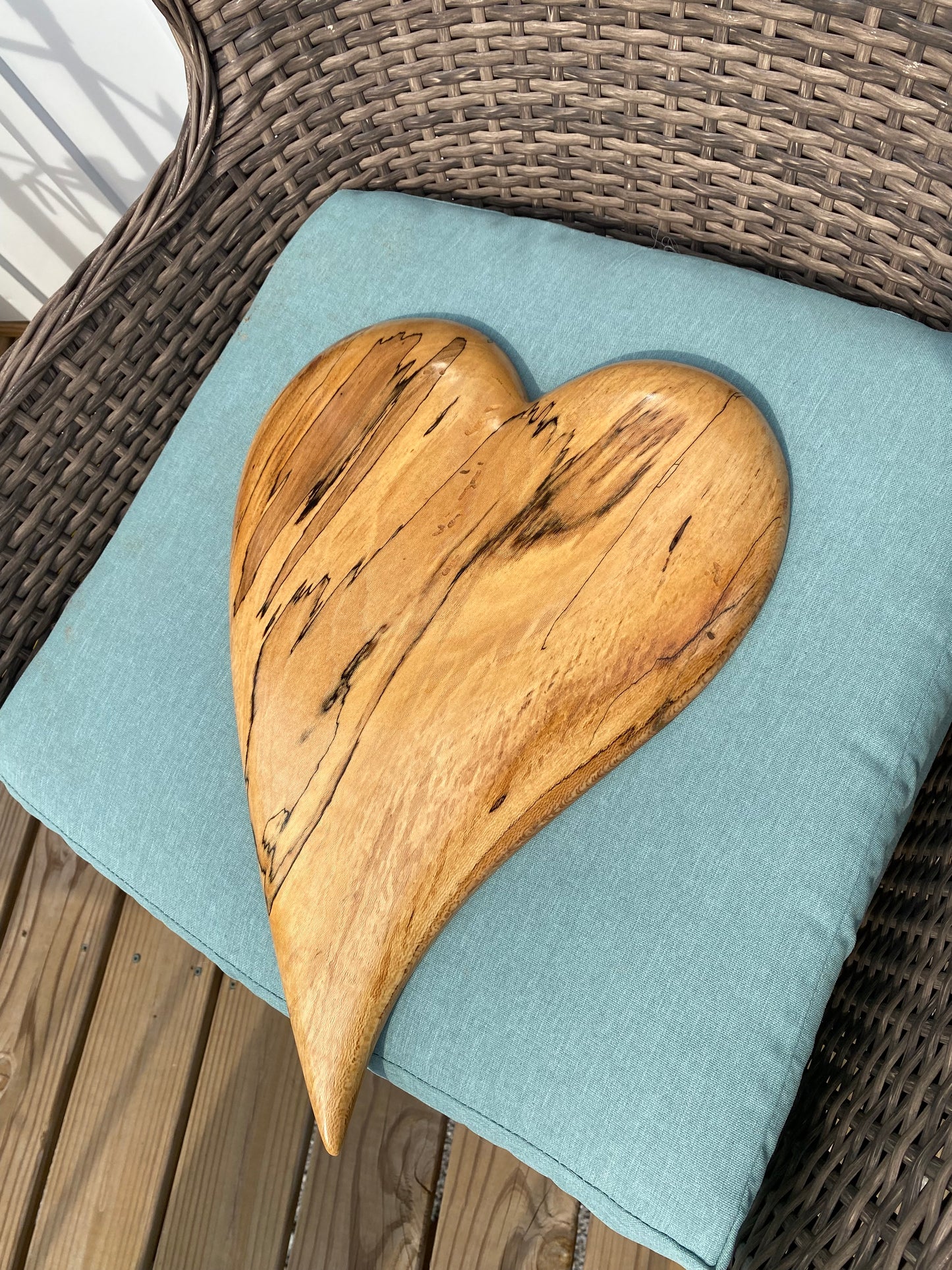 3D art Large Hand Carved Wooden Heart Wall Decor – 3D Rustic Wood Heart Sculpture – Anniversary / Wedding Gift – Handmade Natural Wood Art