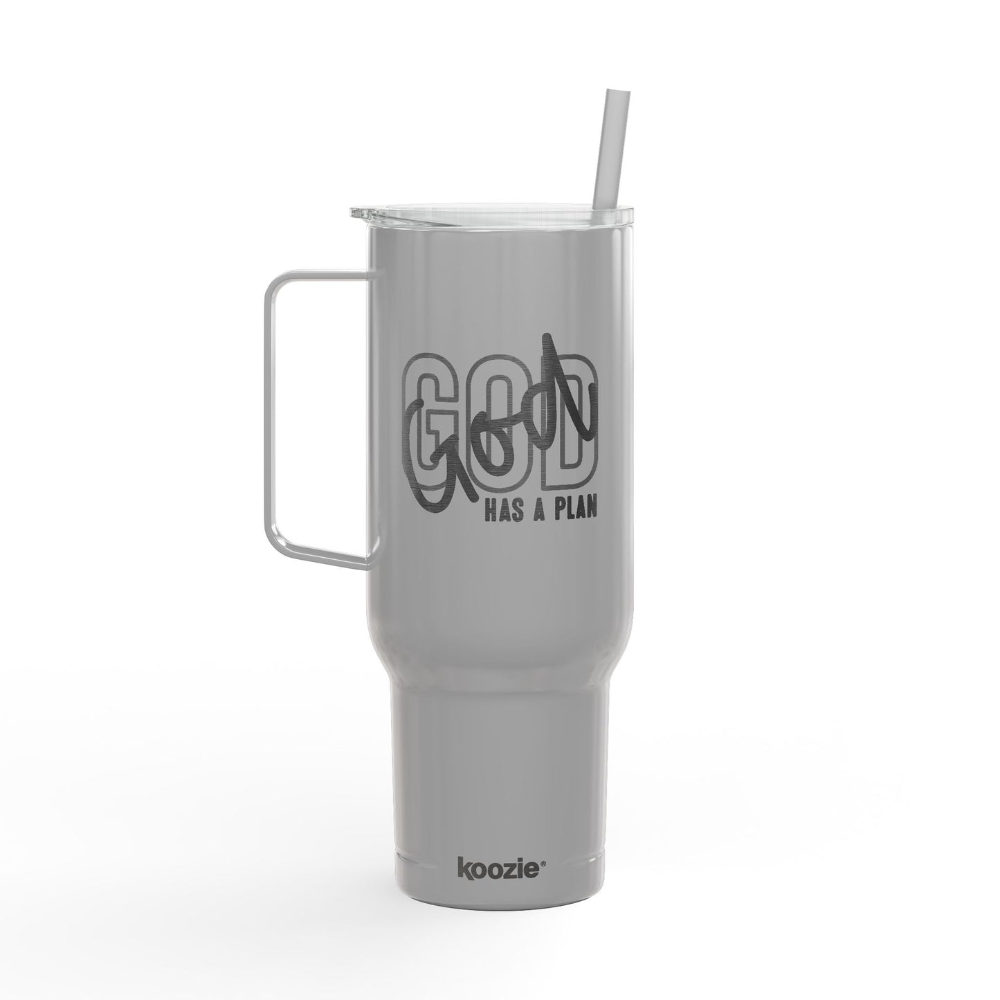 God Has a Plan Engraved 40oz Insulated Tumblers Travel Mug with Lid & Straw