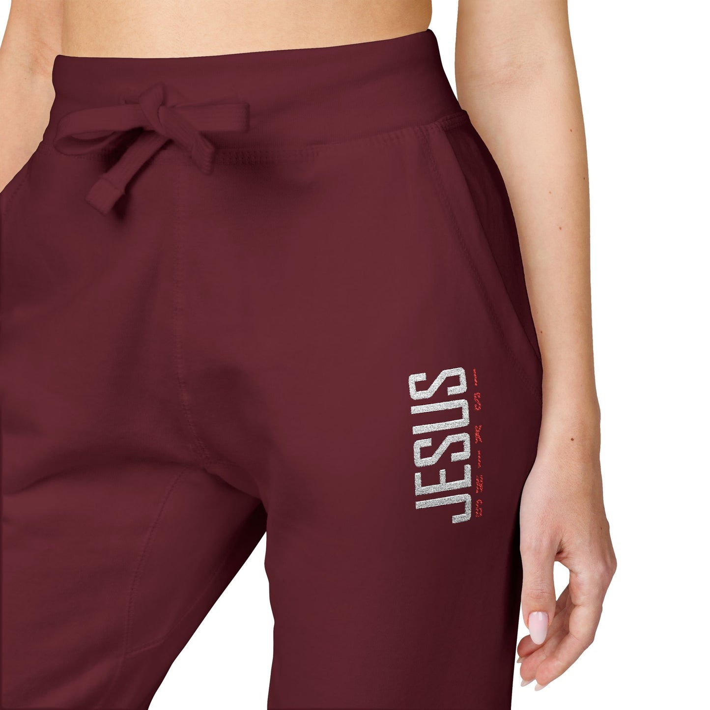 Jesus is King Embroidered Fleece Sweatpants — Cozy Casual Joggers