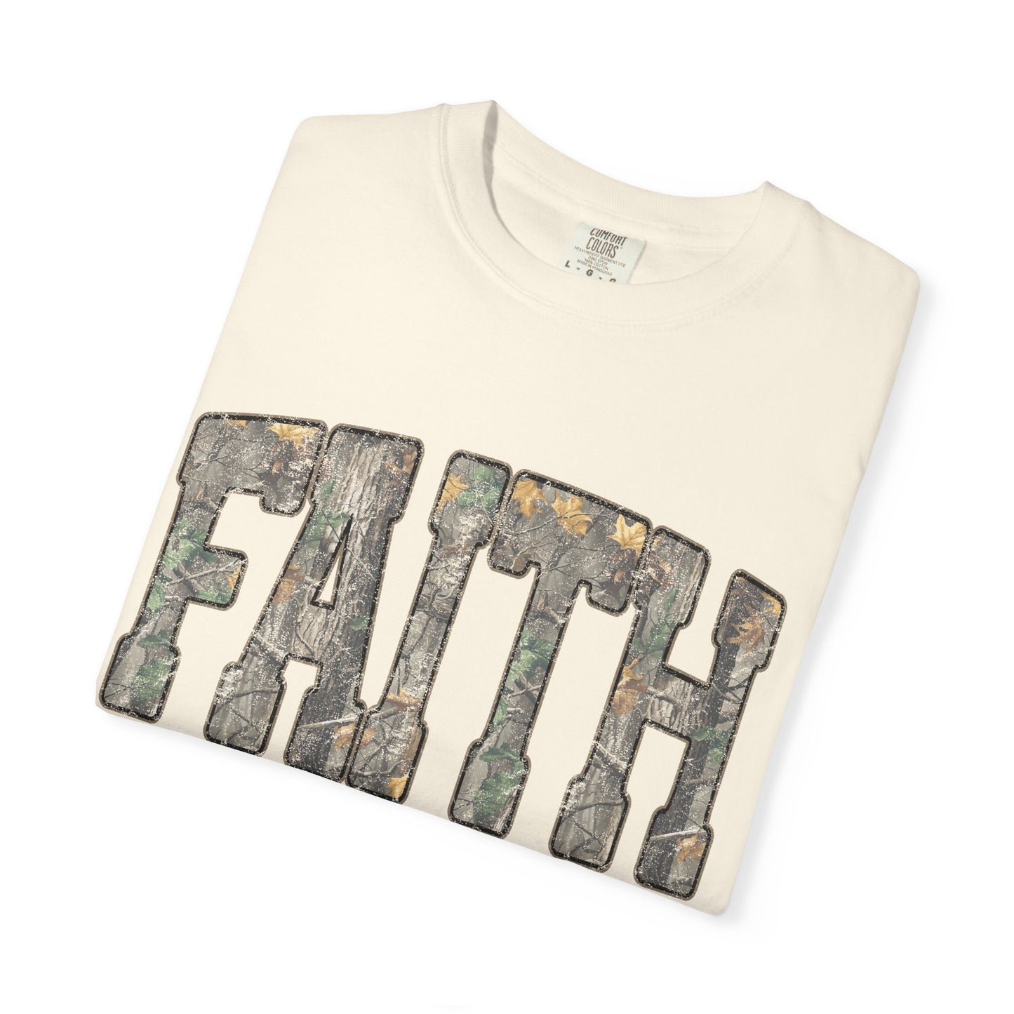 FAITH Vintage Camo block lettering T-Shirt | Faith typography tee