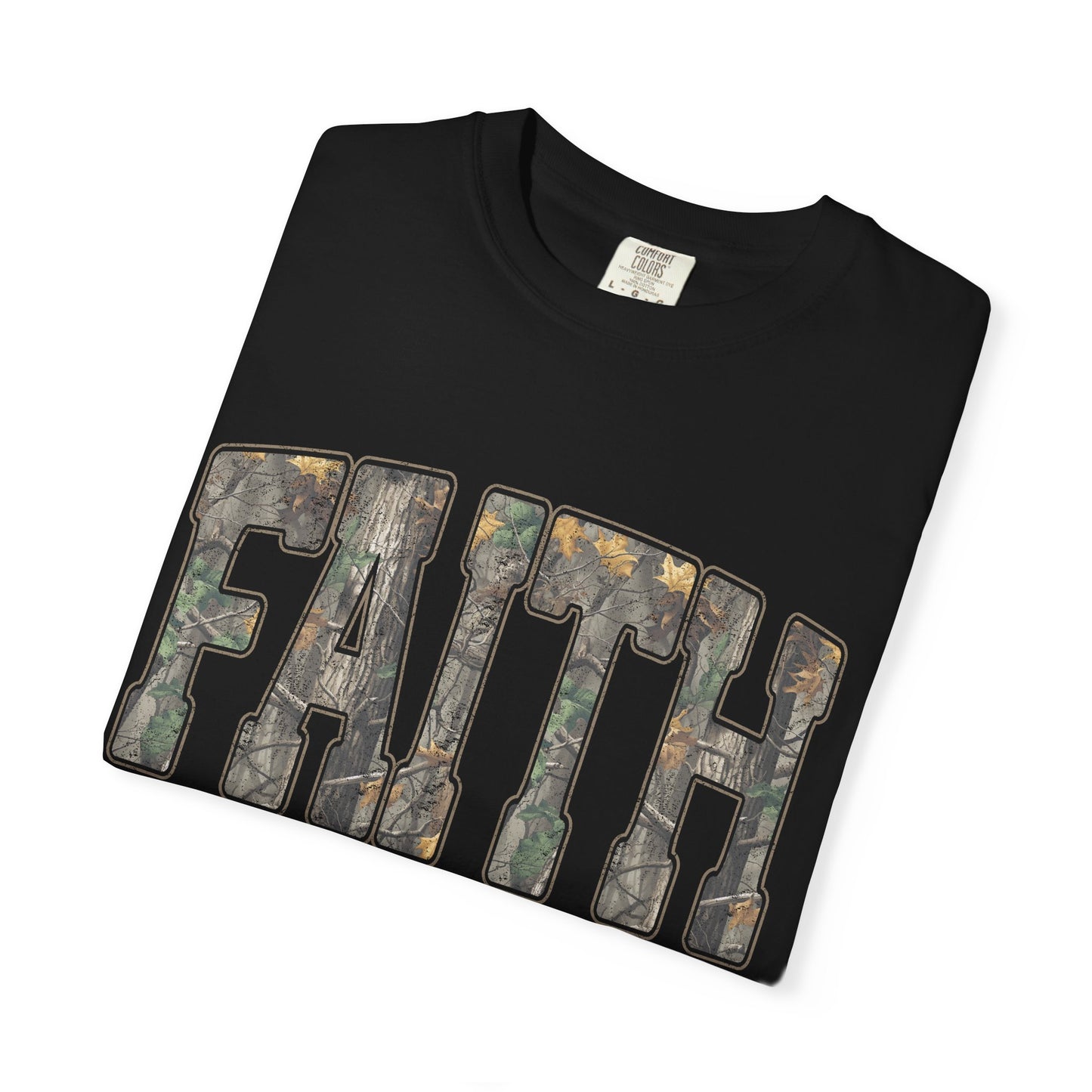FAITH Vintage Camo block lettering T-Shirt | Faith typography tee