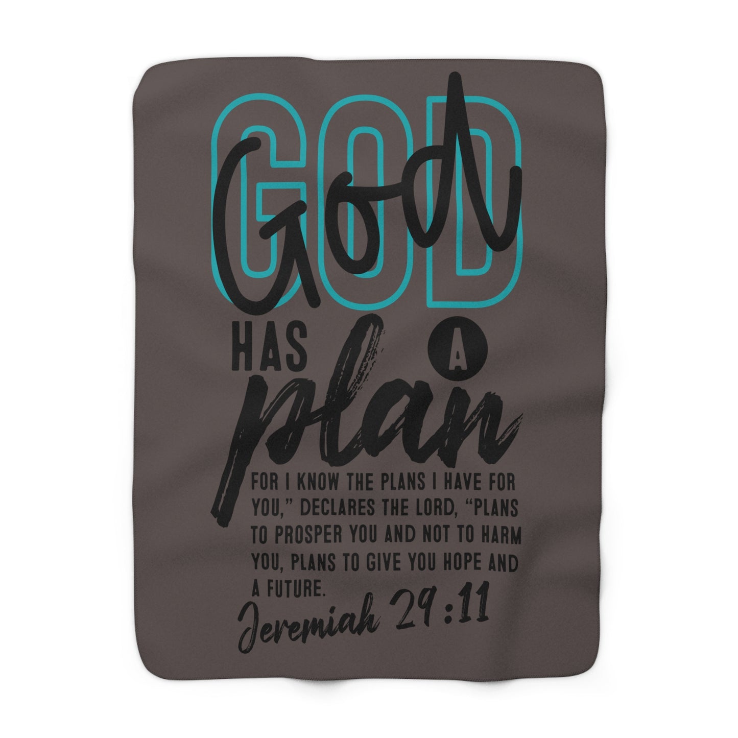 Sherpa Blanket — "God Has a Plan" Inspirational Scripture Throw (Jeremiah 29:11)