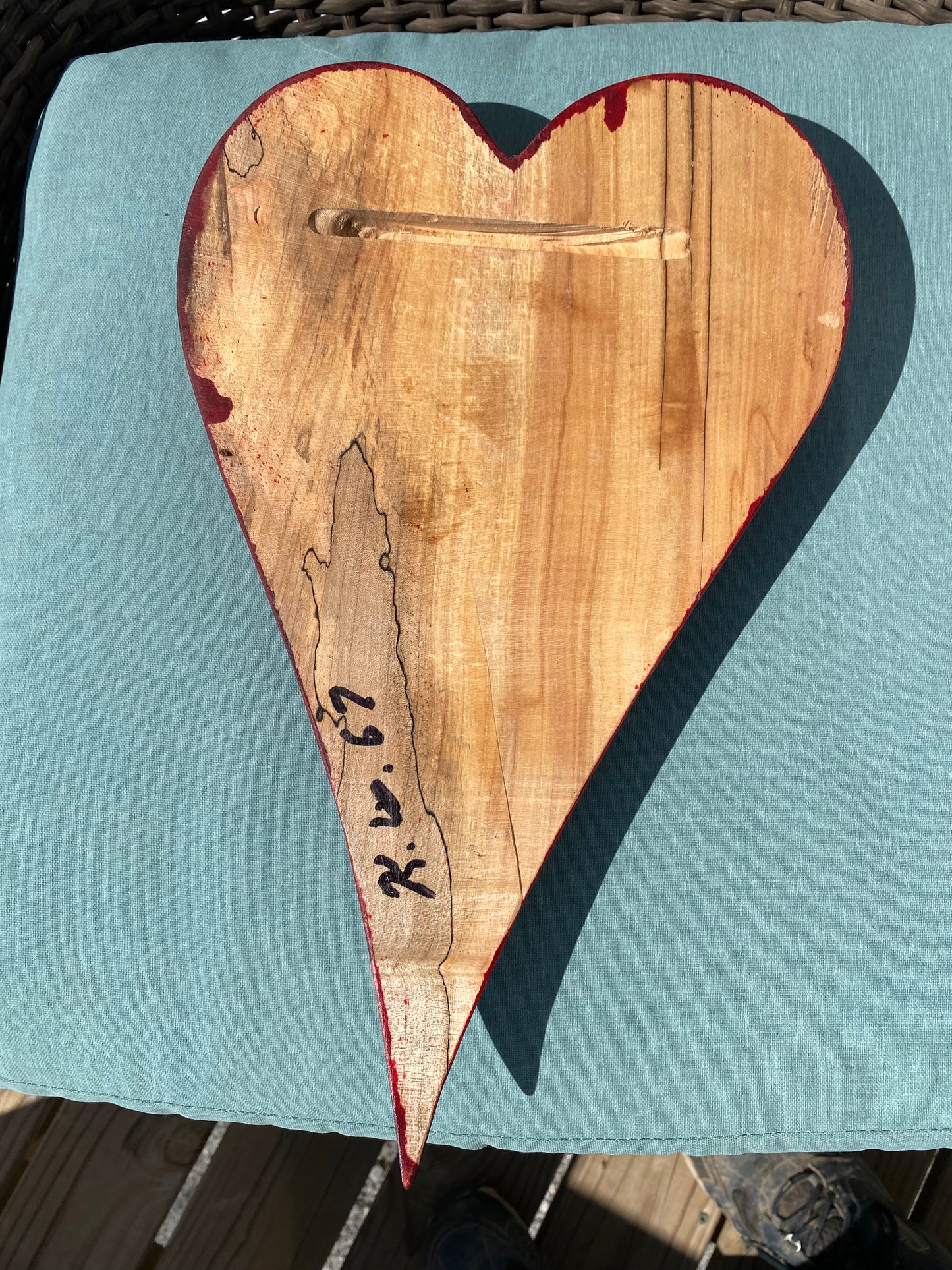 3D art Large RED heart with cross Hand Carved Wooden Heart Wall Decor – 3D Rustic Wood Heart Sculpture – Anniversary / Wedding Gift – Handmade Natural Wood Art