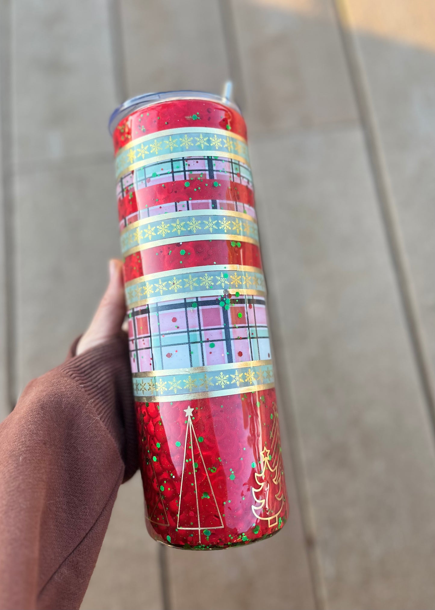 Christmas Tumbler Glitter Christmas Tumbler Plaid Tumbler 30oz Tumbler Epoxy Tumblers