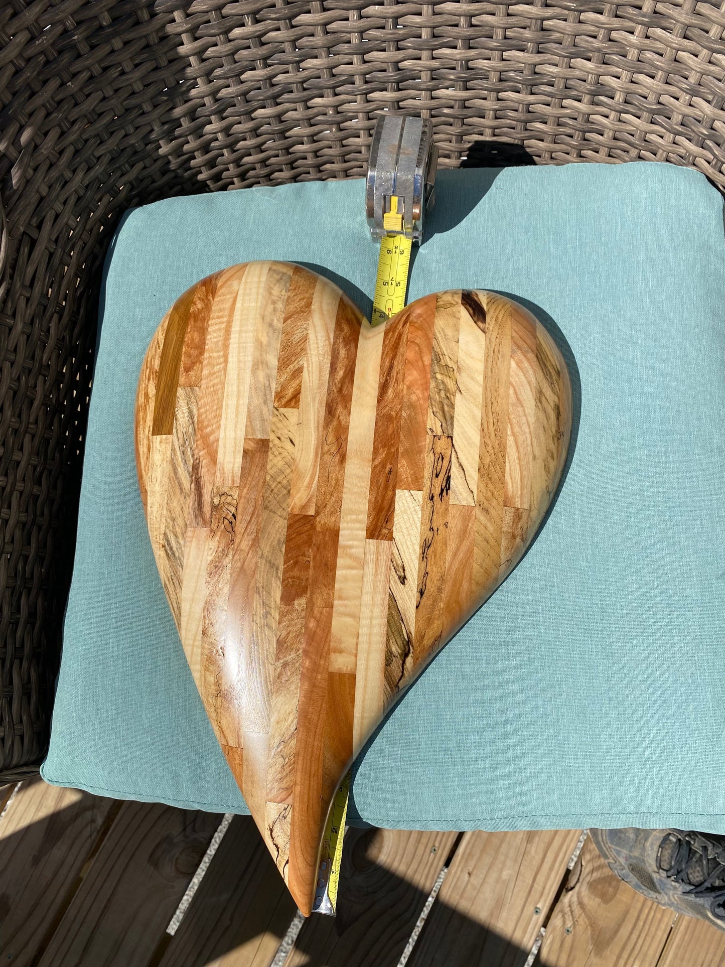 3D art Large Hand Carved Wooden Heart Wall Decor – 3D Rustic Wood Heart Sculpture – Anniversary / Wedding Gift – Handmade Natural Wood Art