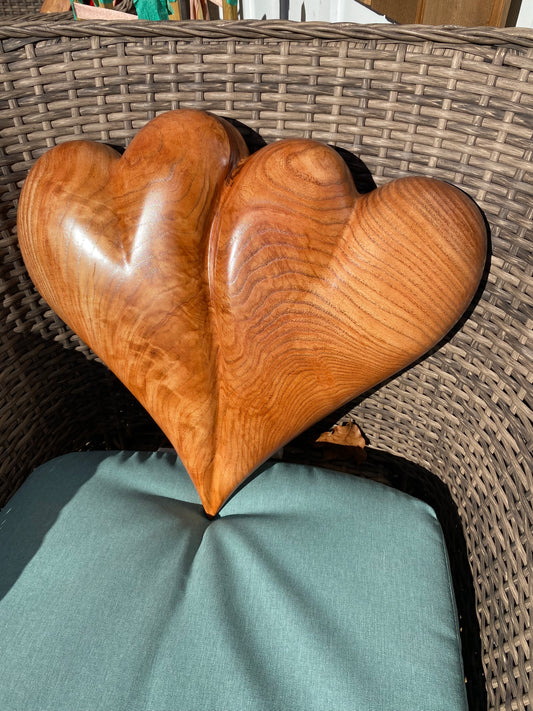 Large Wedding Two Become One Double 3D Heart Sculpture Anniversaries gift 20th anniversary wooden Art birthday gift Mother’s Day gift Wooden heart