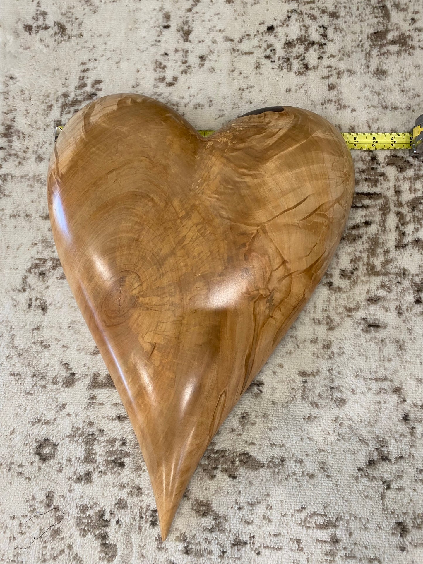 3D art Large Hand Carved Wooden Heart Wall Decor – 3D Rustic Wood Heart Sculpture – Anniversary / Wedding Gift – Handmade Natural Wood Art