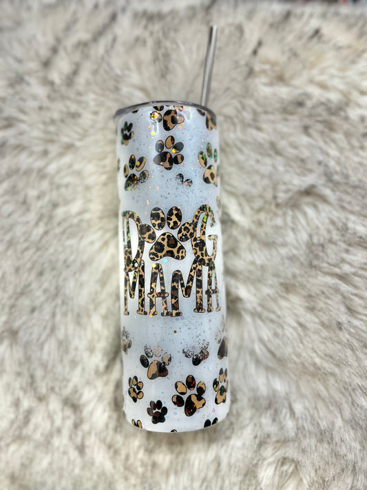 Dog Mom tumbler 20 oz Epoxy Tumbler Glitter Epoxy Tumbler Dog MaMa Tumbler Dog mom Cup