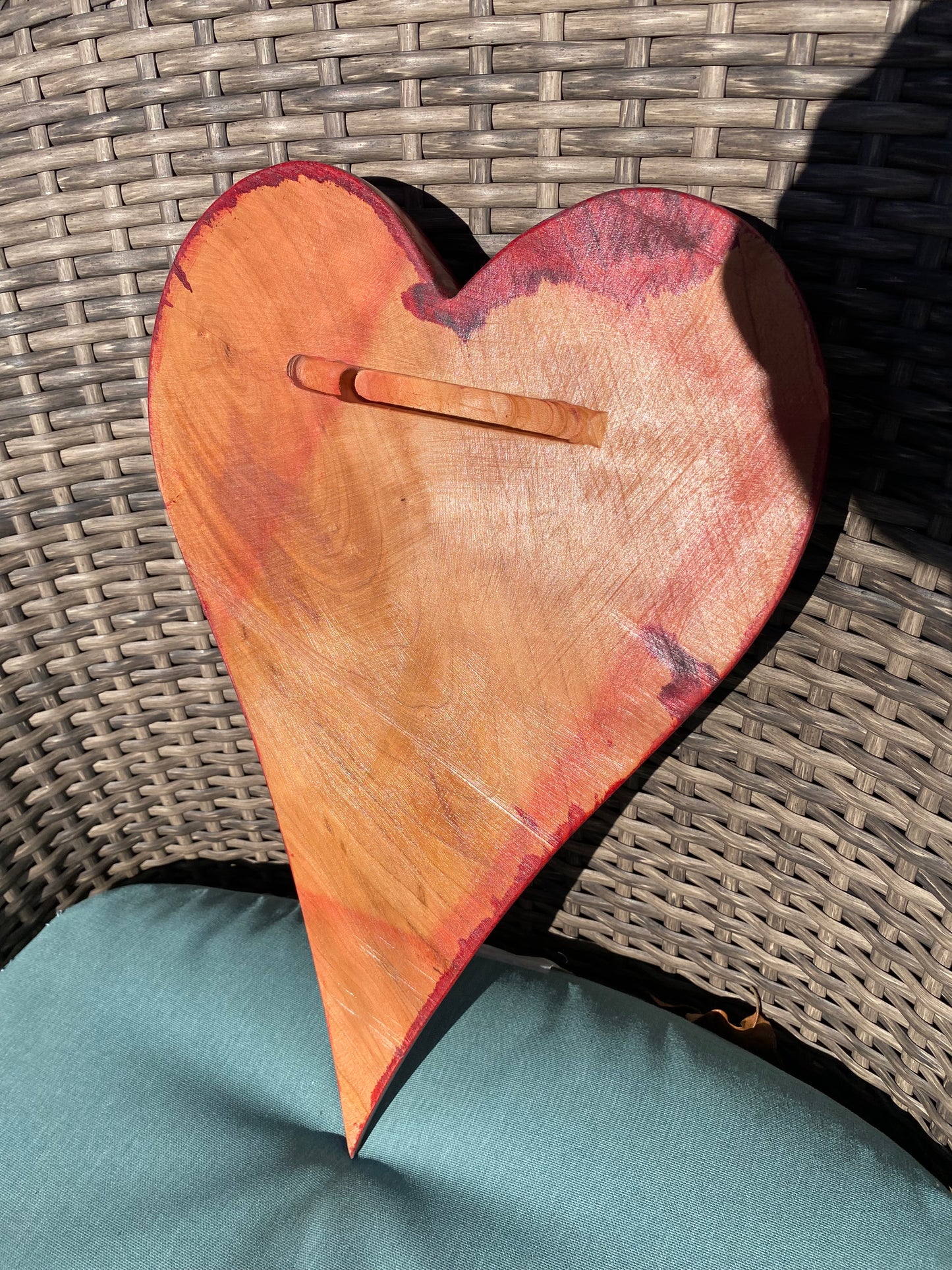 Red 3D Heart Cross Sculpture Christmas Gift Anniversaries gift 20th anniversary wooden Art birthday gift