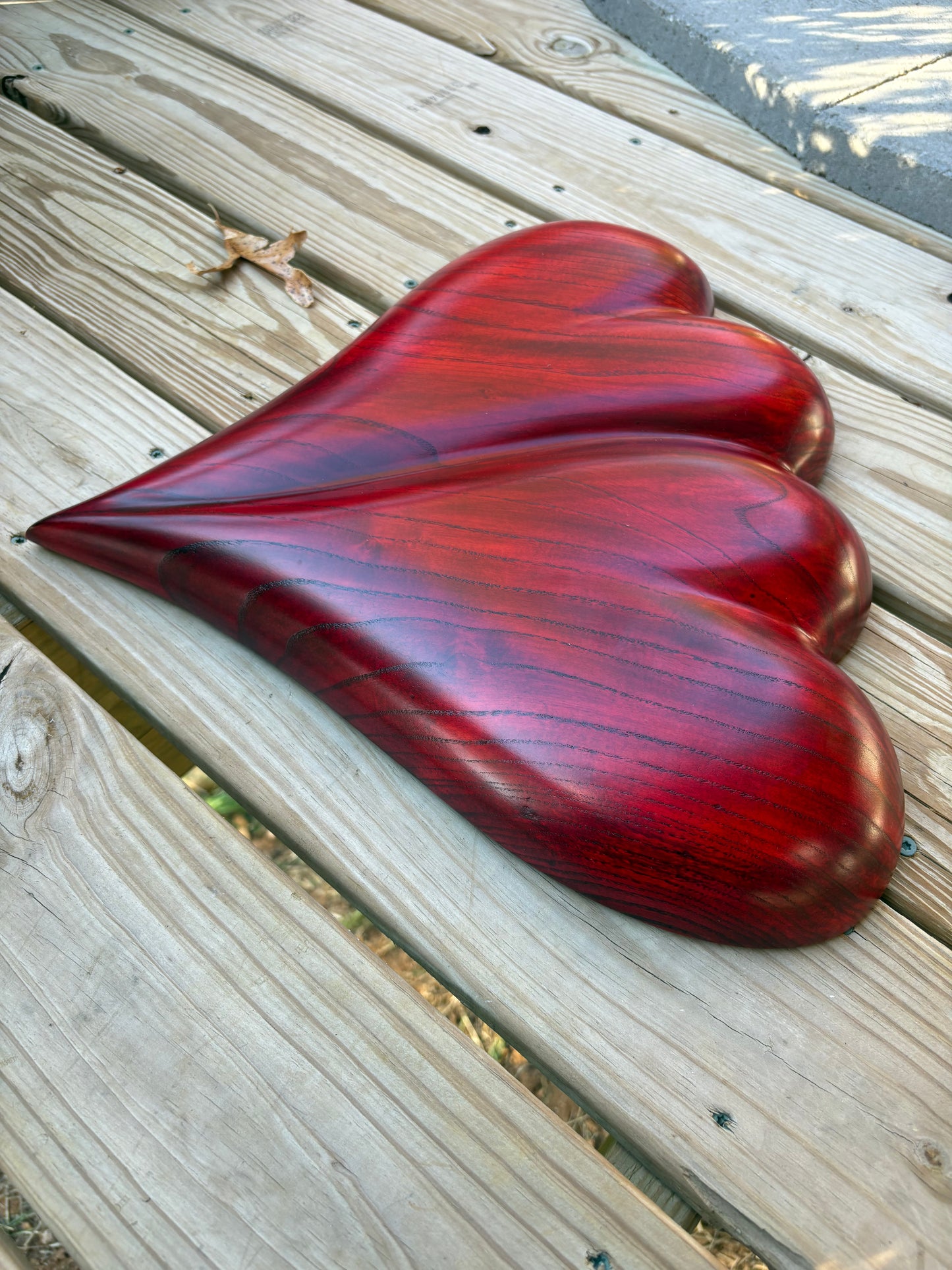 Large RED Wedding Two Become One Double 3D Heart Sculpture Anniversaries gift 20th anniversary wooden Art birthday gift Mother’s Day gift Wooden heart