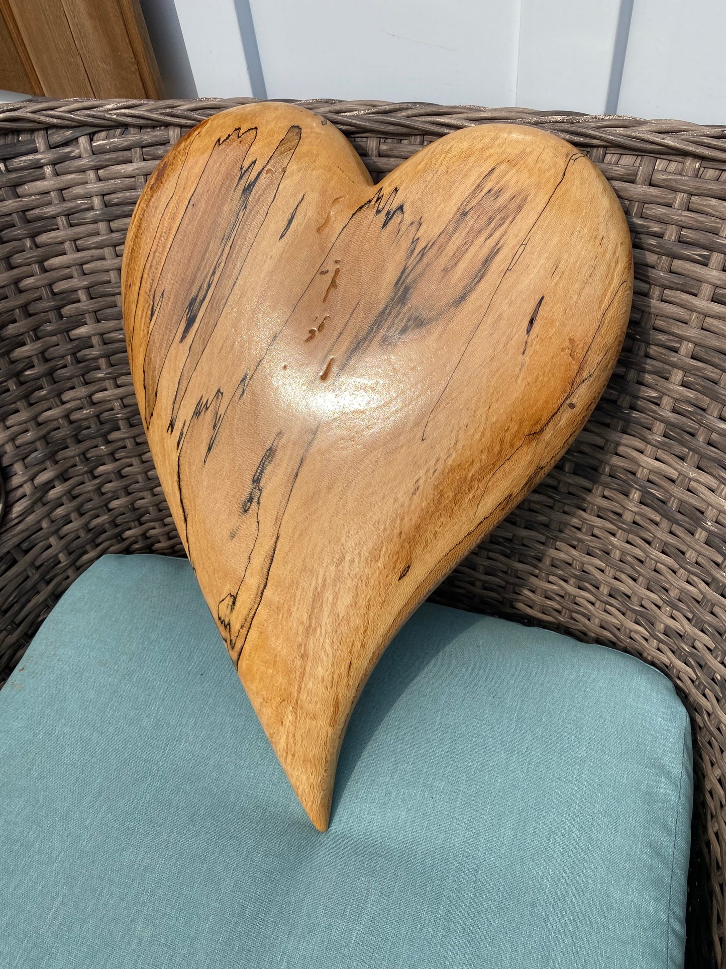 3D art Large Hand Carved Wooden Heart Wall Decor – 3D Rustic Wood Heart Sculpture – Anniversary / Wedding Gift – Handmade Natural Wood Art