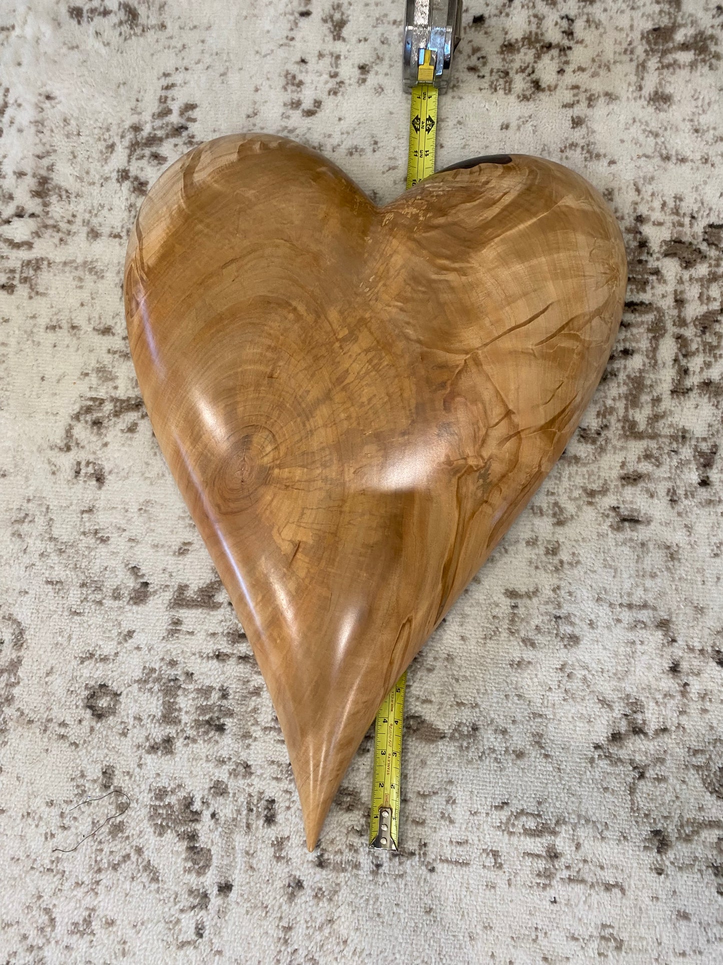 3D art Large Hand Carved Wooden Heart Wall Decor – 3D Rustic Wood Heart Sculpture – Anniversary / Wedding Gift – Handmade Natural Wood Art