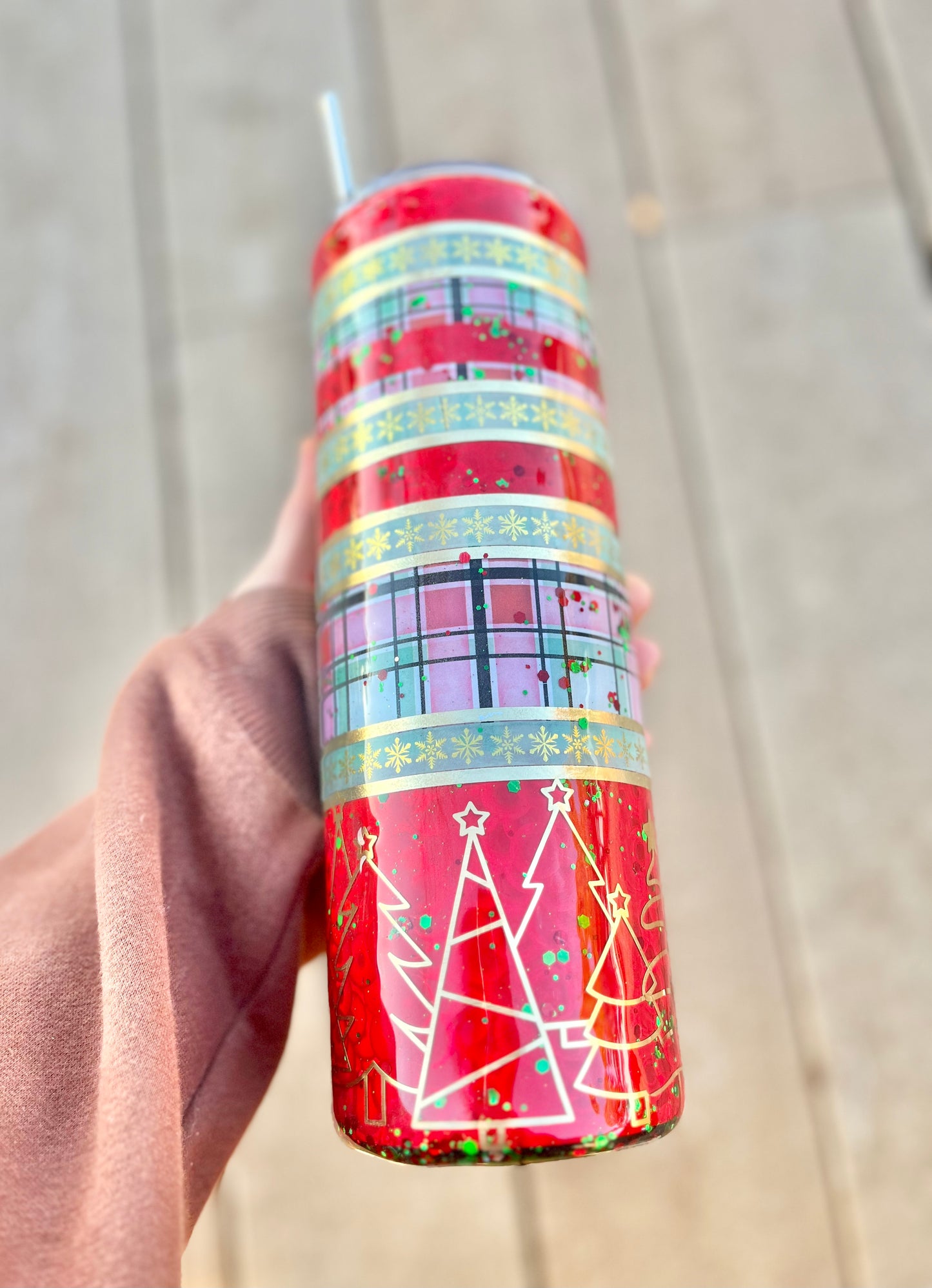 Christmas Tumbler Glitter Christmas Tumbler Plaid Tumbler 30oz Tumbler Epoxy Tumblers