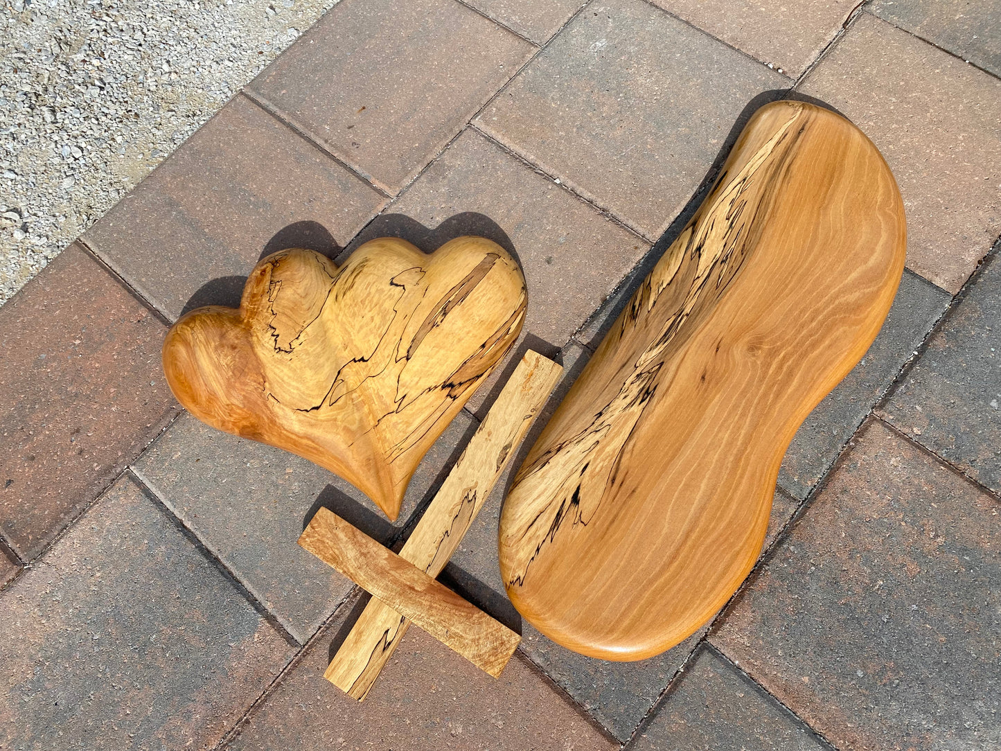 3 piece set SET Large Wedding Two Become One Double 3D Heart Sculpture Anniversaries gift 20th anniversary wooden Art birthday gift Mother’s Day gift Wooden heart