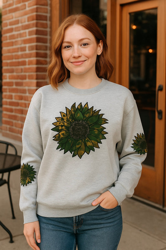 RTS Camo Leopard Sunflower Sweatshirt XL