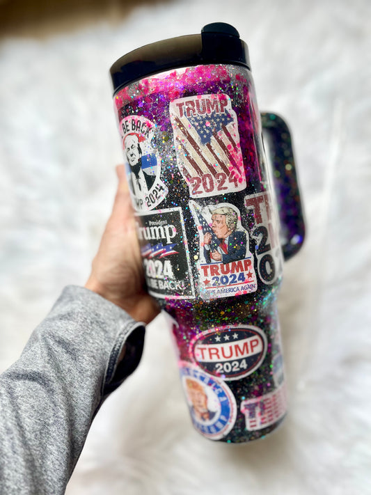 Trump Cup Trump Tumbler 40oz Tumbler with handle Trump 2024 Trump Fight