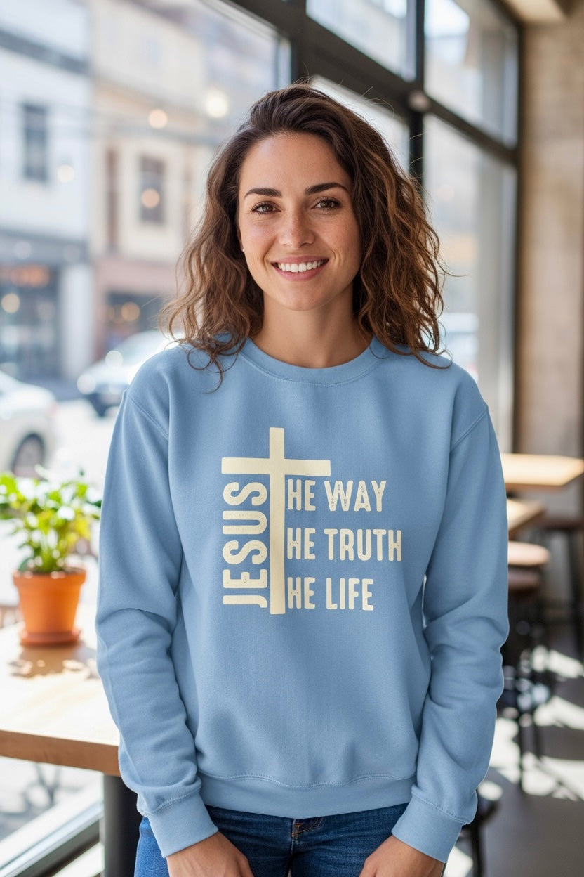 The Way the truth the life Sweatshirt LARGE