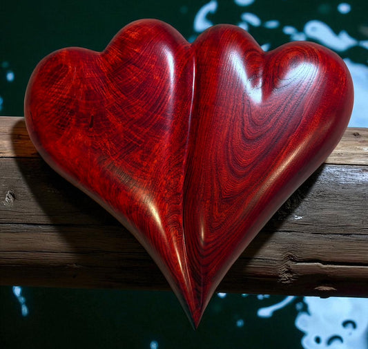 Large Double Red 3D Heart Sculpture Anniversaries gift 20th anniversary wooden Art birthday gift Mother’s Day gift Wooden heart