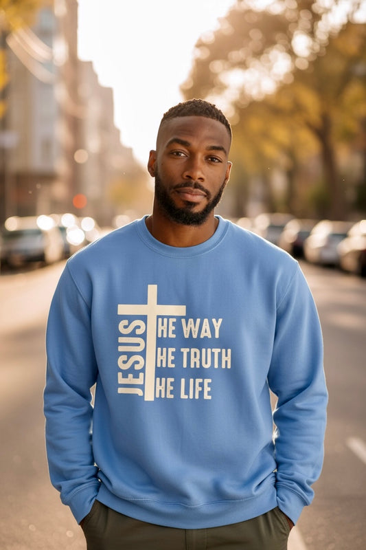 The Way the truth the life Sweatshirt LARGE