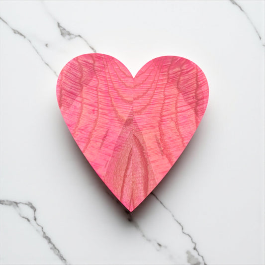 Handmade Pink Wooden heart sculpture