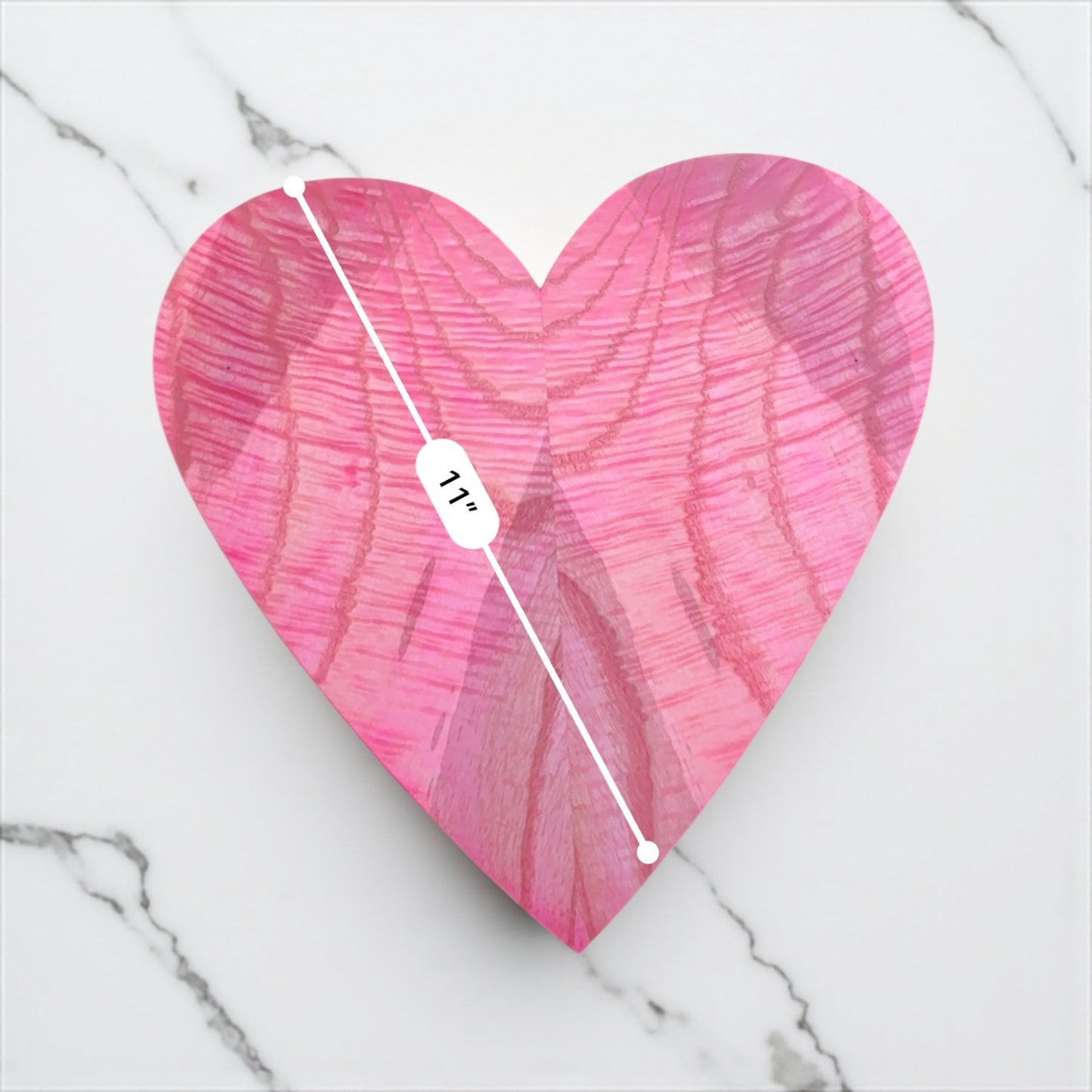 Handmade Pink Wooden heart sculpture