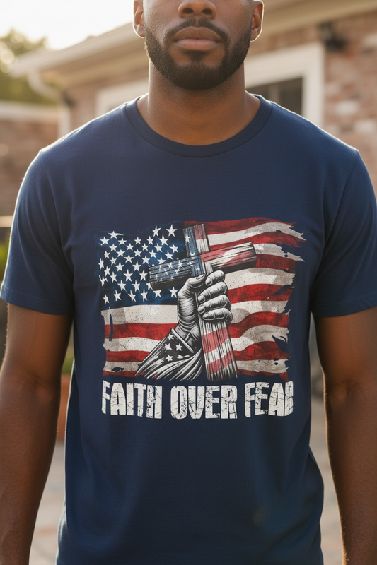 Faith Over Fear American Flag Tee