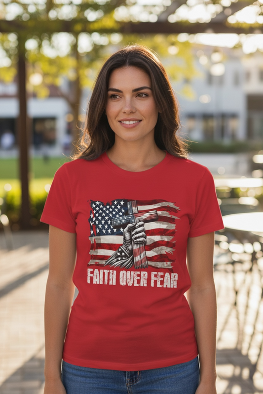 Faith Over Fear American Flag Tee