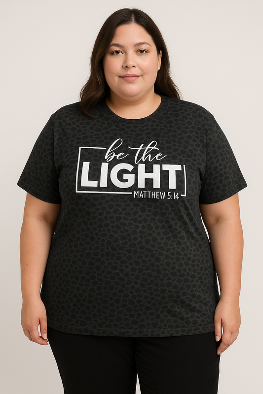3X Black Leopard Be The Light T-Shirt