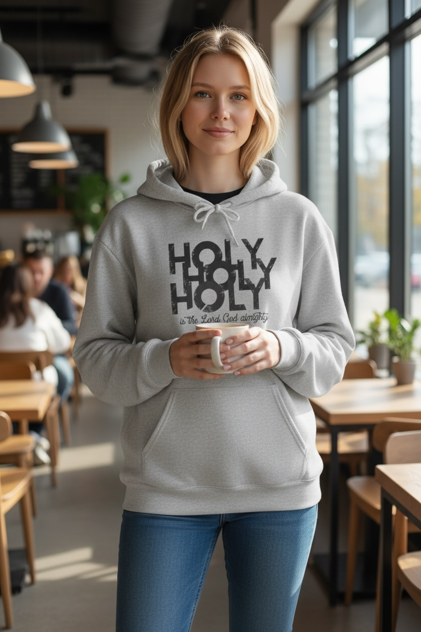 Holy Holy Holy Christian Hoodie — "Holy Holy Holy is the Lord God Almighty" Faith Hoodie