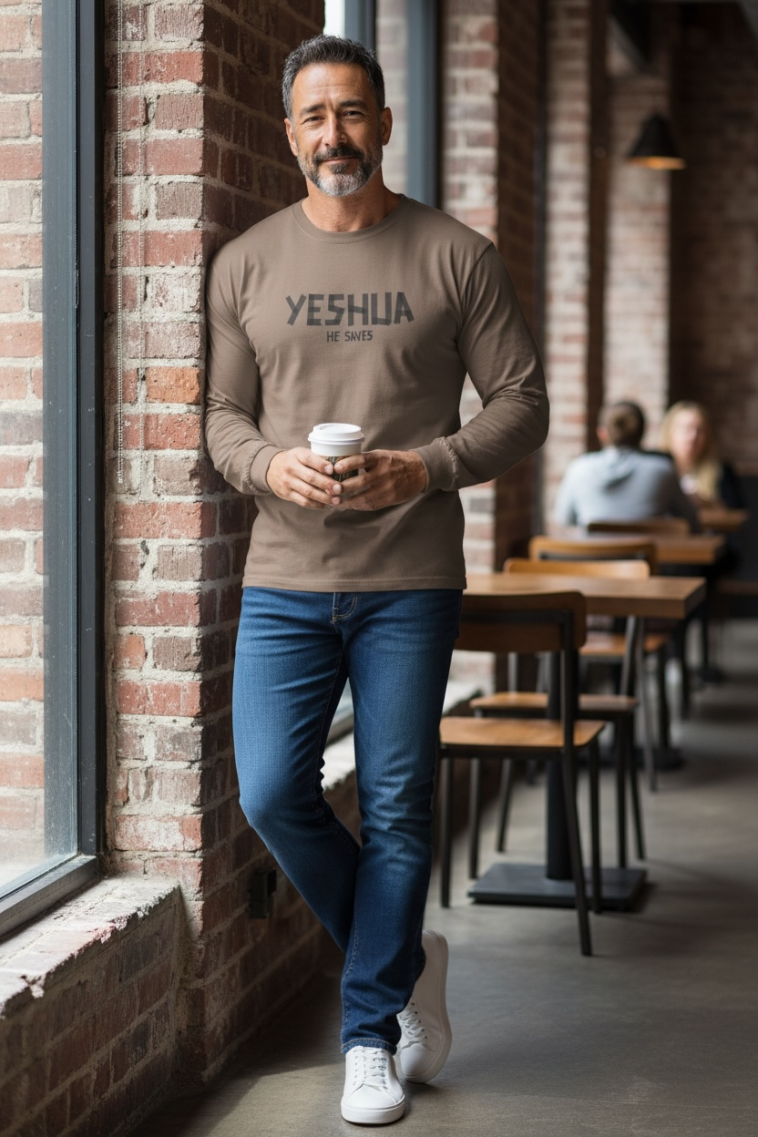 Yeshua He Saves Long Sleeve Tee