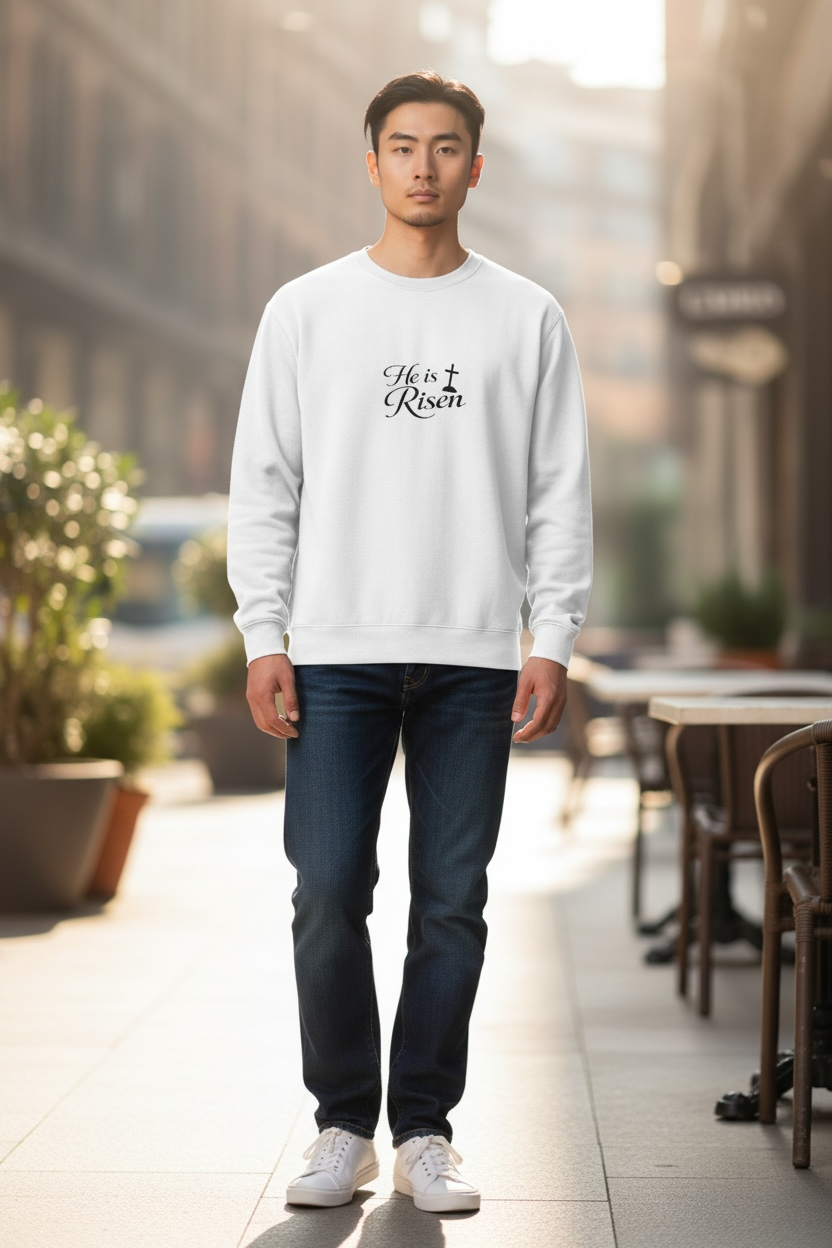 He is Risen Sweatshirt — Christian Easter Religious Crewneck
