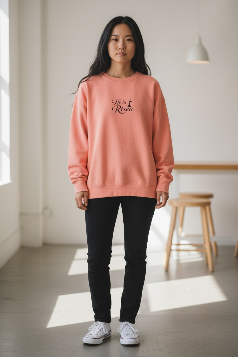 He is Risen Sweatshirt — Christian Easter Religious Crewneck