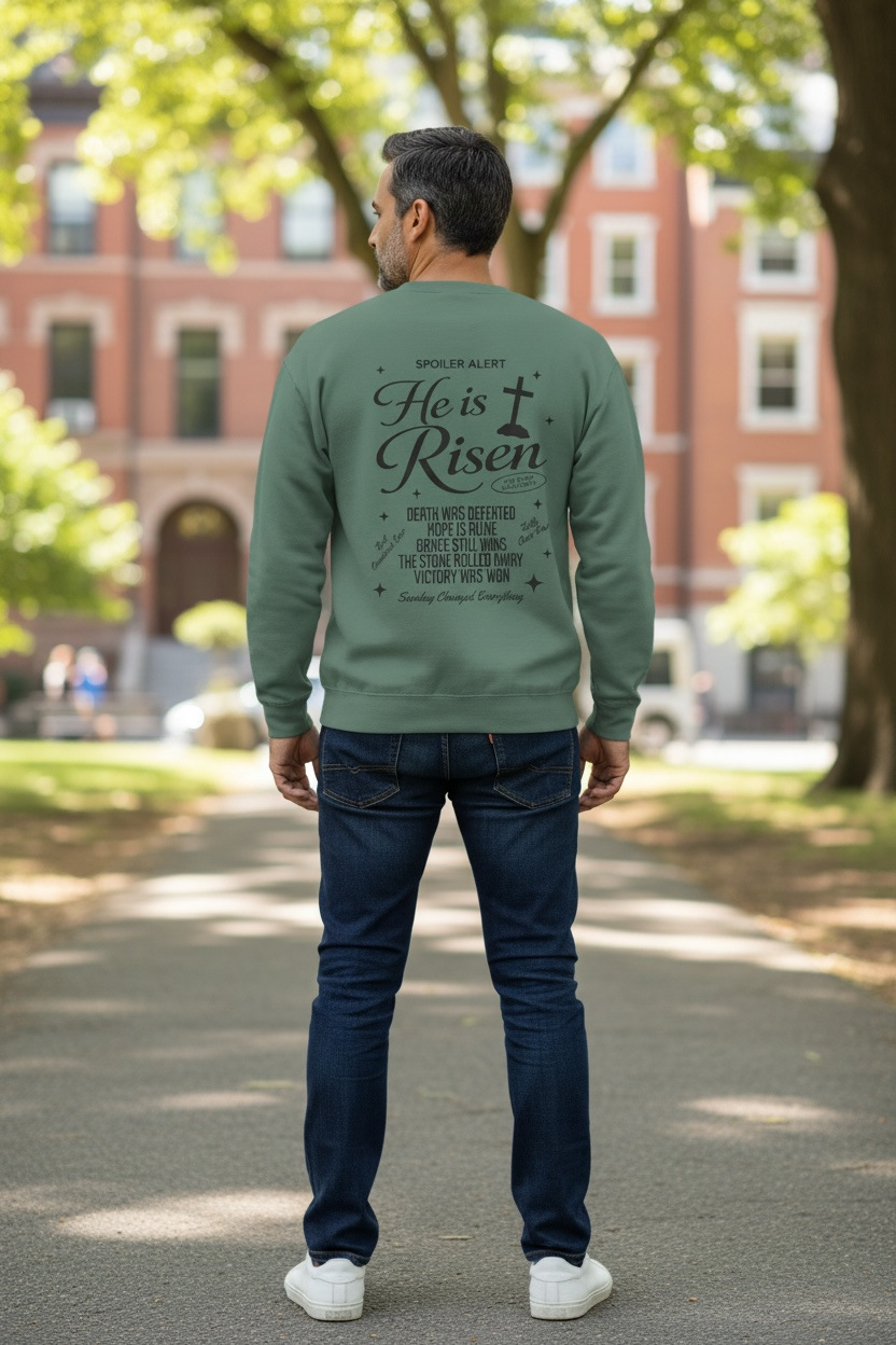 He is Risen Sweatshirt — Christian Easter Religious Crewneck