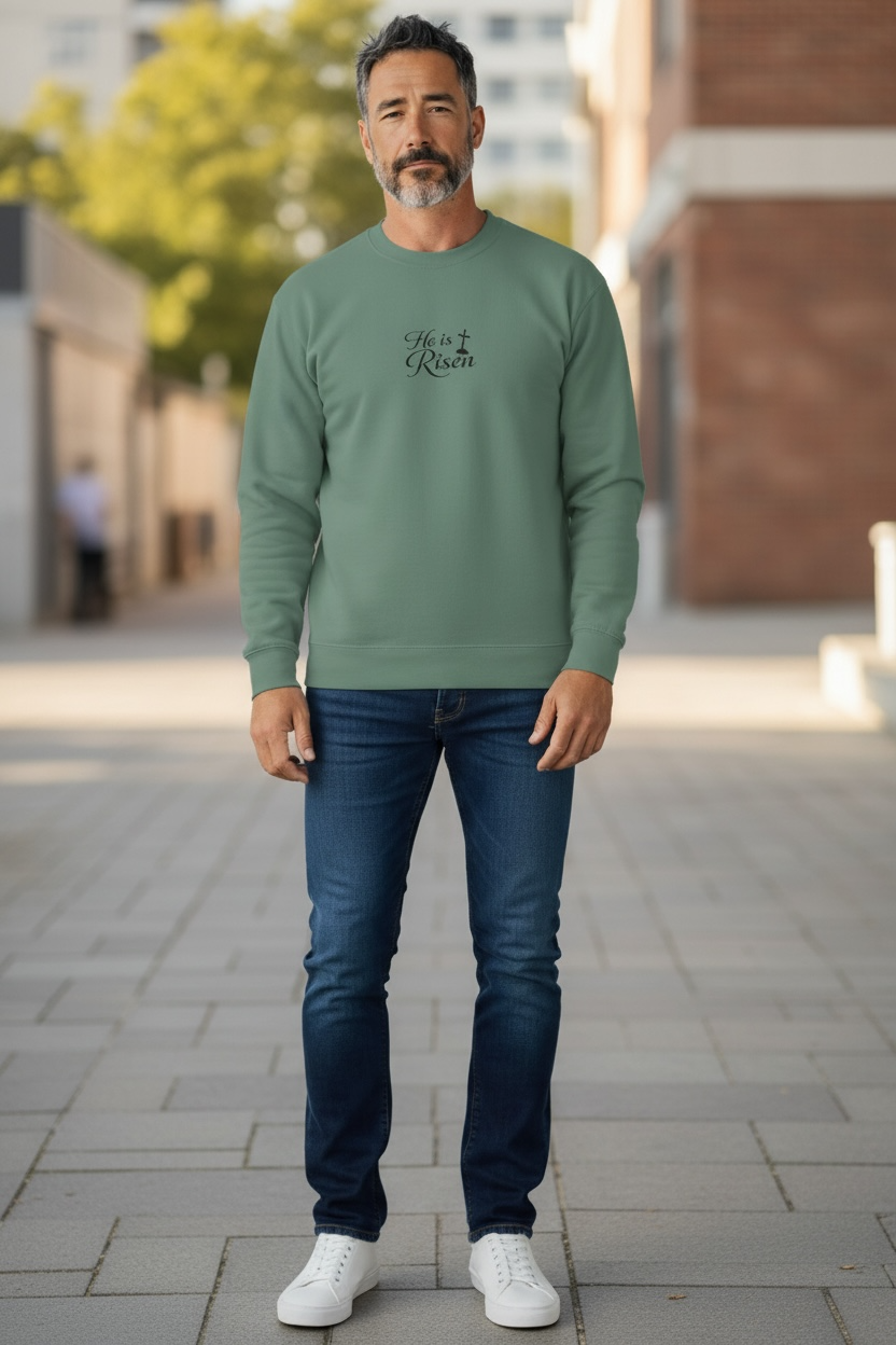 He is Risen Sweatshirt — Christian Easter Religious Crewneck
