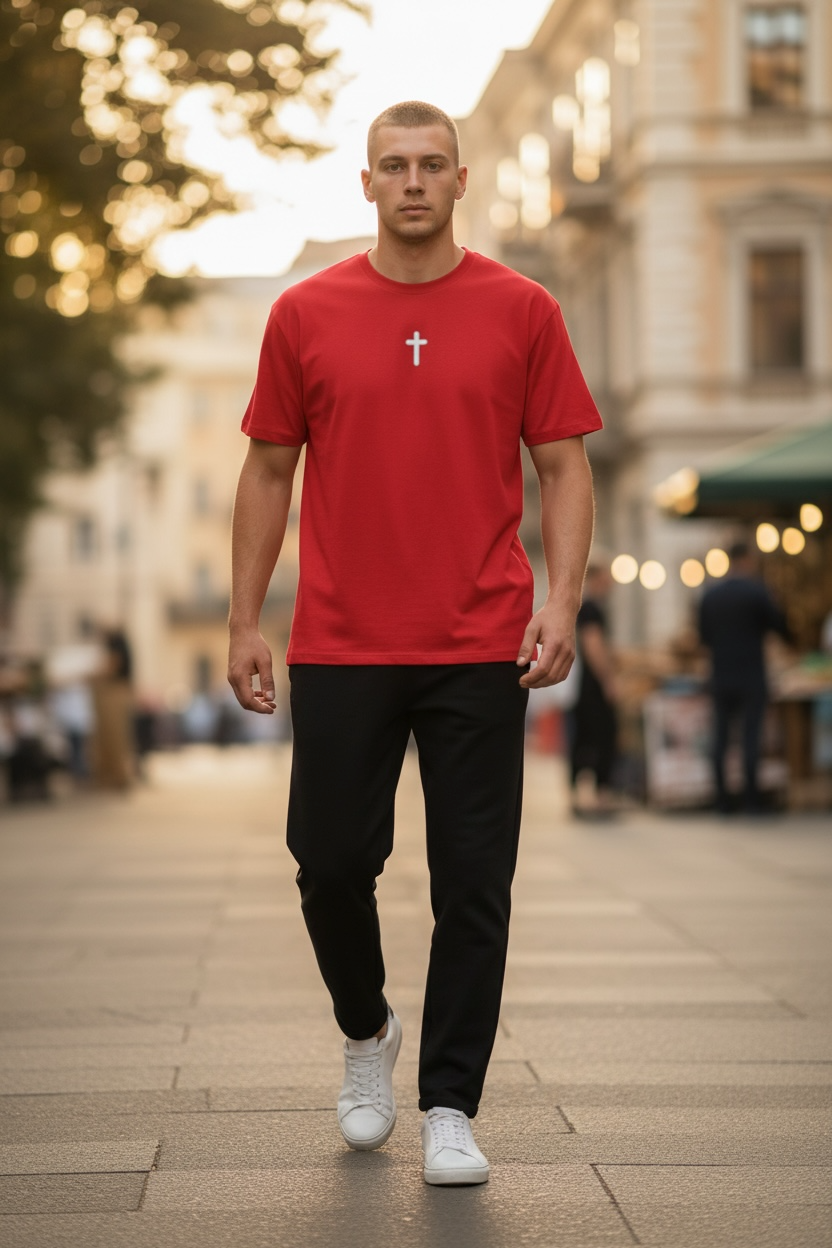 Constitutional Tee  "It Doesn't Need to Be Rewritten, It Needs to Be Reread" Patriotic Crew with distressed cross