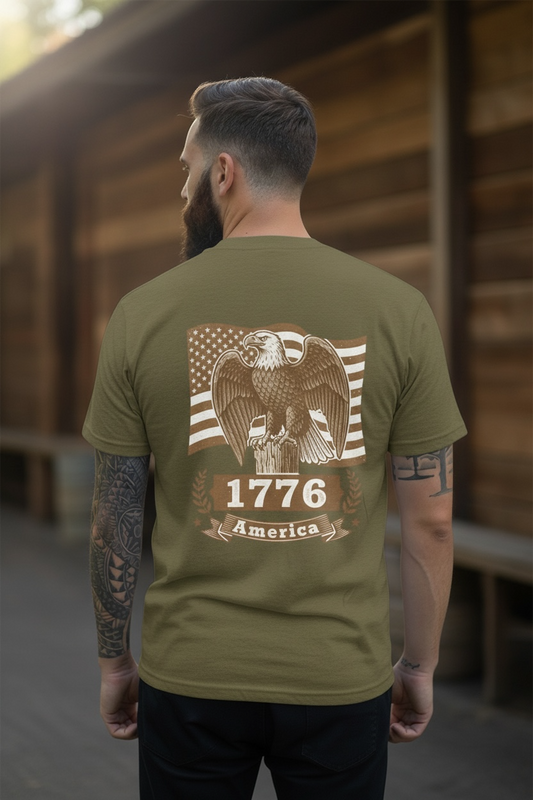 1776 Vintage Eagle American Flag T-Shirt