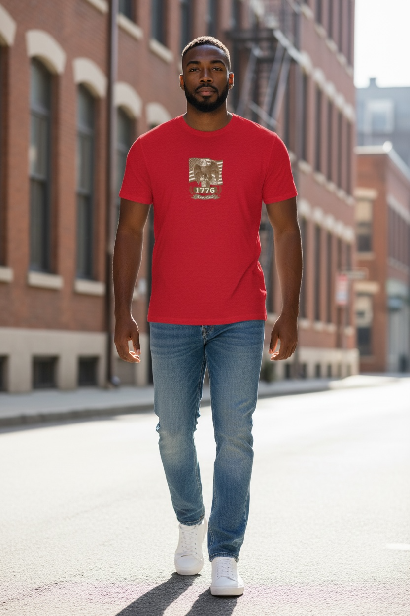 1776 Vintage Eagle American Flag T-Shirt