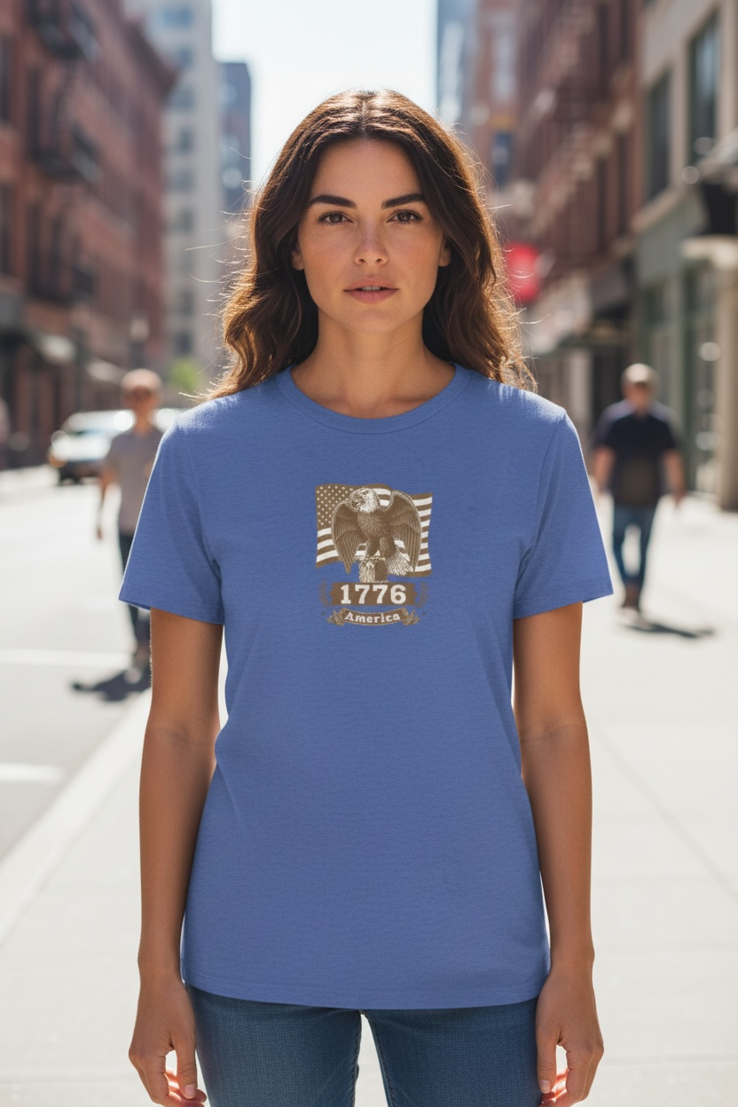 1776 Vintage Eagle American Flag T-Shirt