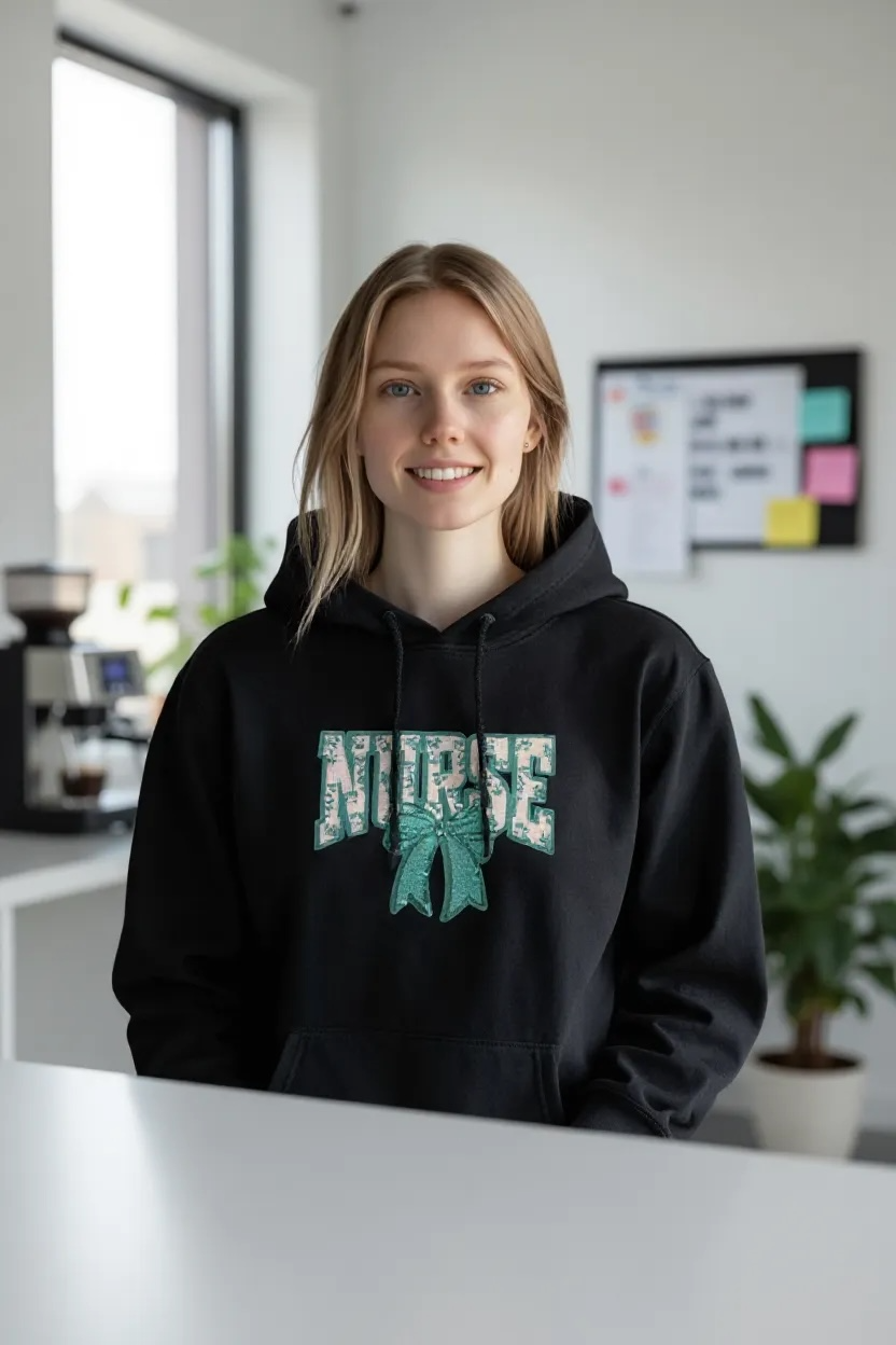 NURSE HOODIE WOMENS CHENILLE PATCH