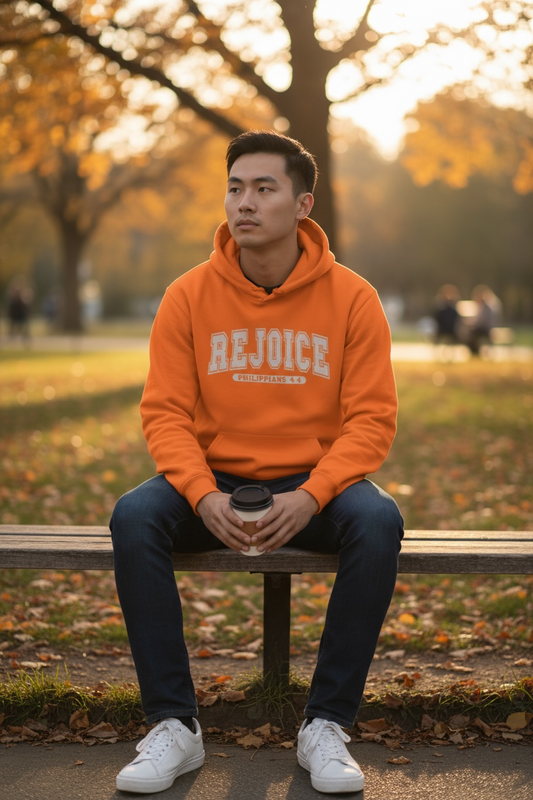 Rejoice Neon Orange Hoodie