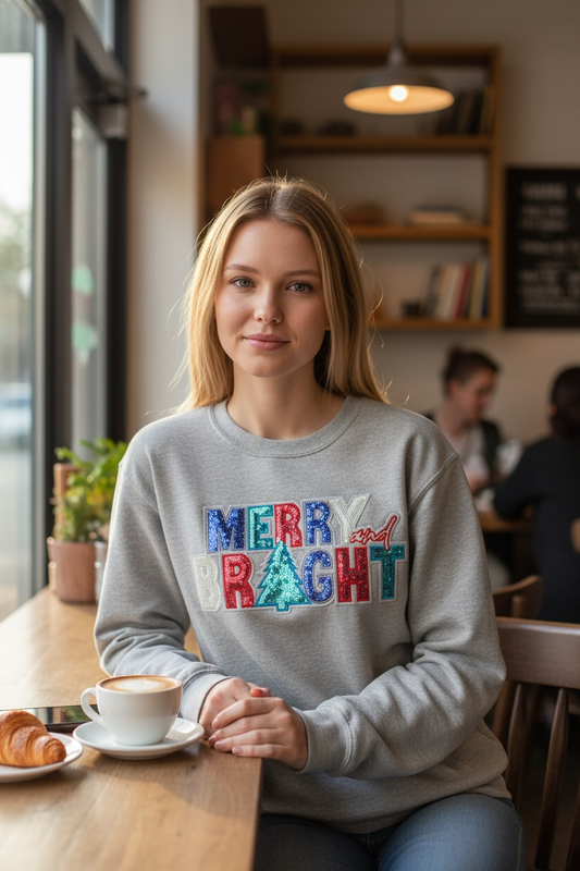 Limited Edition Sequin Merry and Bright Sweatshirt