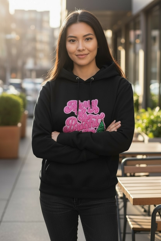 Limited Edition Sequin Merry and Bright Hoodie