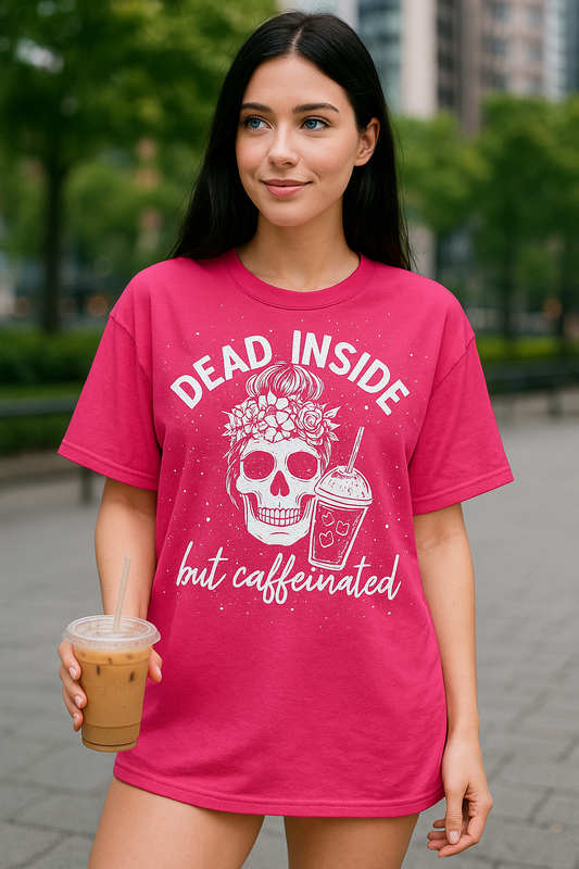 Dead inside but caffeinated White Print