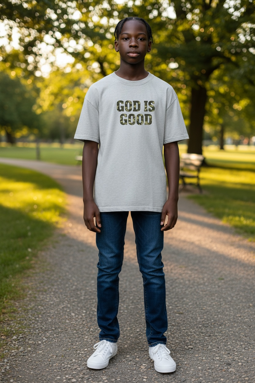 Kids "God Is Good" Tee — Christian Faith Shirt for Boys & Girls