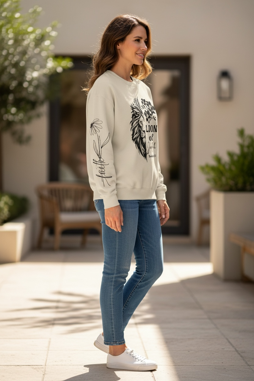 Lion of Judah Sweatshirt – Jesus Reigns Christian Crewneck