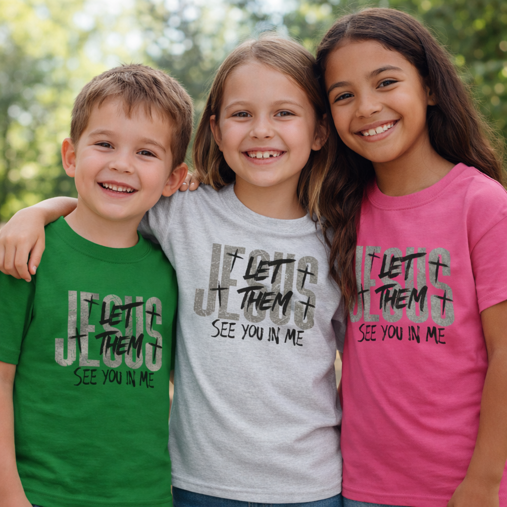 Kids Tee — Jesus Sees You In Me Christian Graphic Shirt