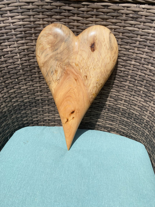 3D art Large heart Hand Carved Wooden Heart Wall Decor – 3D Rustic Wood Heart Sculpture – Anniversary / Wedding Gift – Handmade Natural Wood Art