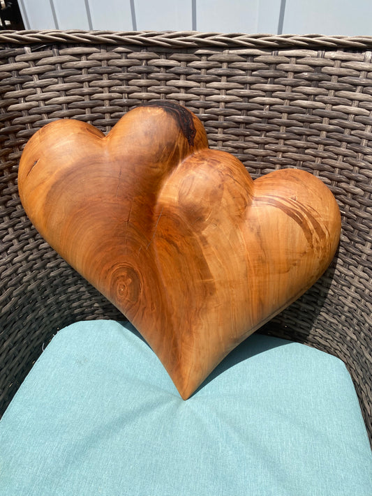 Large Wedding Two Become One Double 3D Heart Sculpture Anniversaries gift 20th anniversary wooden Art birthday gift Mother’s Day gift Wooden heart