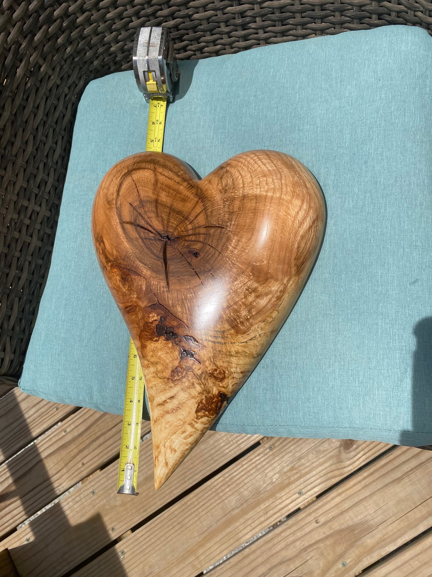 3D art Large Hand Carved Wooden Heart Wall Decor – 3D Rustic Wood Heart Sculpture – Anniversary / Wedding Gift – Handmade Natural Wood Art